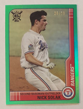 Nick Solak (Rangers) 2021 Topps Big League baseball GREEN FOIL (only 75 made)