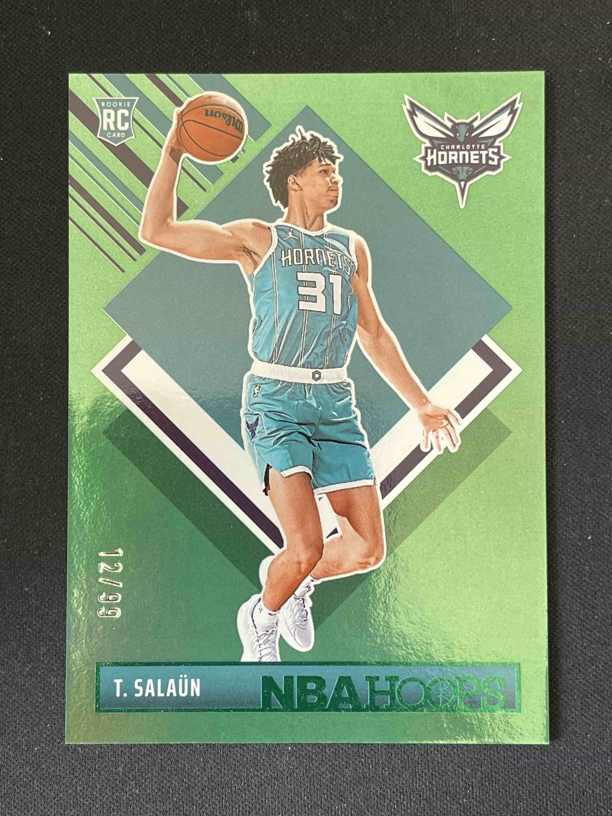 Tidjane Salaun 2024-25 Panini Hoops NBA Hoops RC Green Holo 12/99 #292