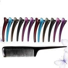 13 Pcs Partition Clamp Hair Styling Clip Beak Clips for Women Stylist