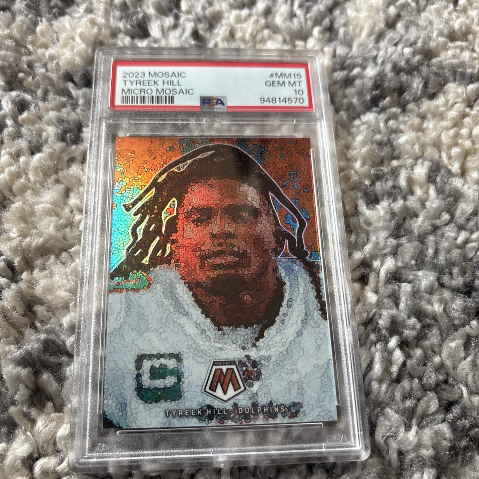 TYREEK HILL PSA 10 2023 PANINI MOSAIC #MM15 MICRO MOSAIC DOLPHINS π₯ view 1