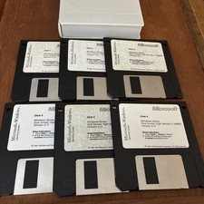 Vintage Windows 3.11 6 Diskettes MS Dos OS Opersting System 1993 Rare W/ Case