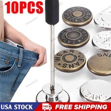10x Metal Jeans Buttons No Sew Replacement 17mm Denim Pants Repair Instant Fix