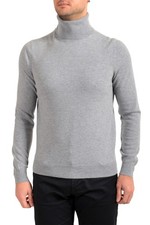 Malo Optimum Men's Light Gray Wool Cashmere Turtleneck Pullover Sweater