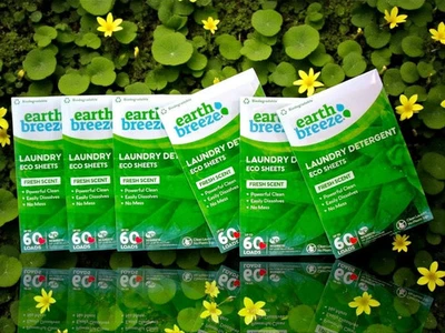 (6-Pack) Earth Breeze Fresh Scent Laundry Detergent Eco-Sheets 60-Loads Each New