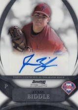 2010 Bowman Sterling Prospect Autographs #BSP-JB Jesse Biddle NM-MT+ Auto