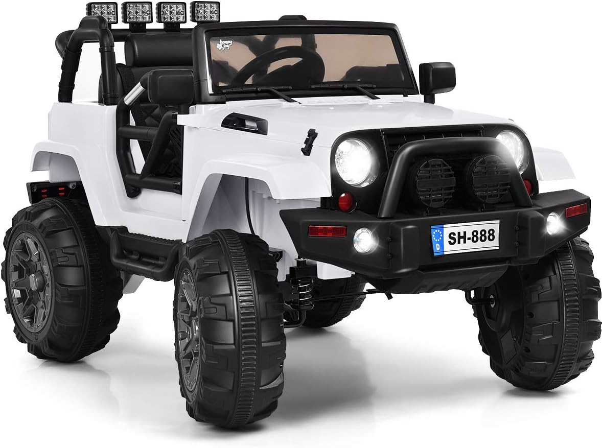 HONEY JOY 12V Ride on Truck, Battery Powered Electric Cars for Kids, Spring Susp