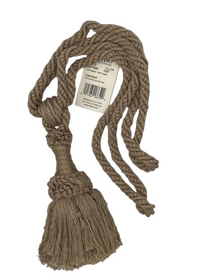 Conso Empress 21920 C07 DARK SAND 6'' Tassel Curtain Drapery Tieback 30'' Spread