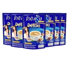 6x Beauti Srin Plus Detoxi Detox Coffee Fiber Weight Control Calories Low Fat