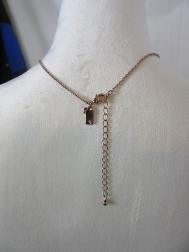 Kate Spade Spot the Spade Charm Necklace Rose Gold Hole Punch & Rhinestone - Picture 9 of 9