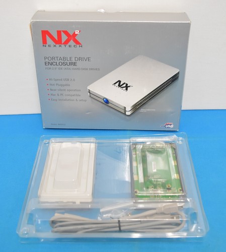 Nexxtech NHDE25 2.5" USB 2.0 External IDE HDD Enclosure for PC and Mac Silver - Picture 3 of 5