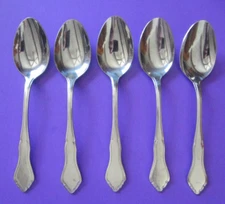 5 Stanley Roberts Rogers Co GLENDALE  Stainless Steel Soup Spoons