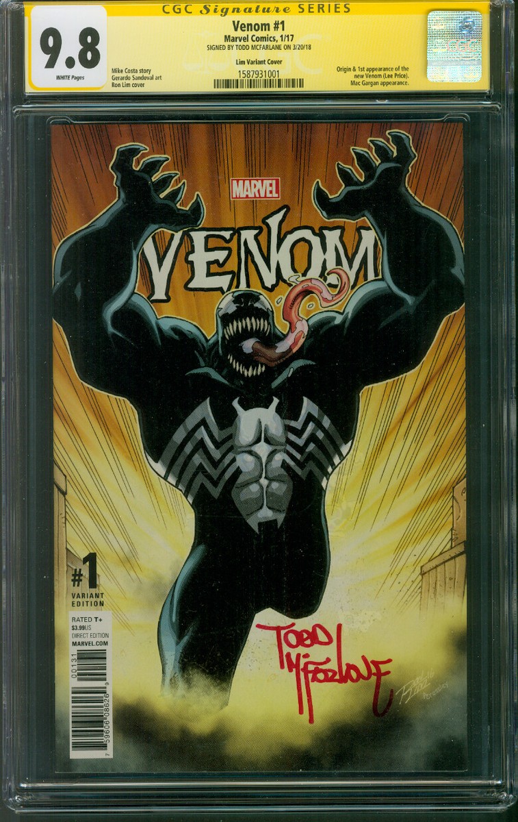 アメコミリーフ Venom #1 CGC 9.8 Venom 1 CGC 9.8 SS Todd McFarlane Auto Ron Lim Variant Spider Man