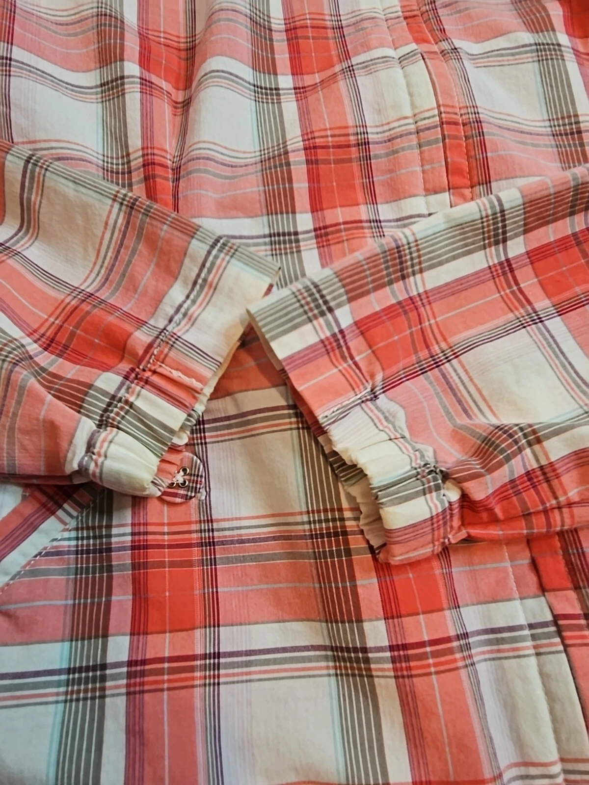 lole plaid windbreaker full zip pockets no hood jacket