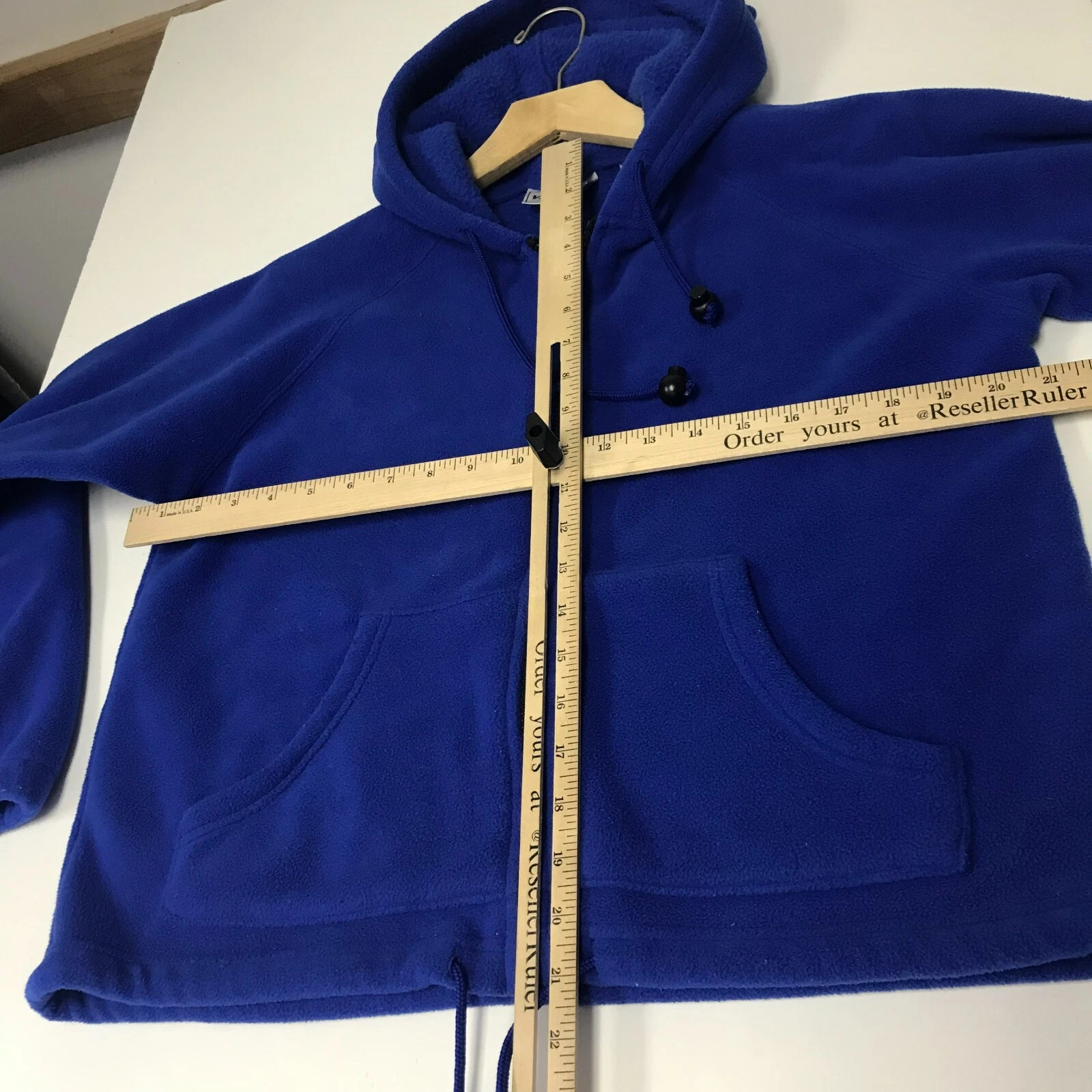 UNDERCOVER Felpa con cappuccio vintage VS sport tagliata donna XS pile blu boxy anni '80 90