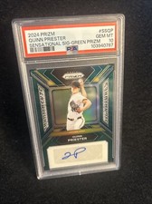 PSA 10 GEM 2024 PRIZM SENSATIONAL SIGNATURES GREEN AUTO QUINN PRIESTER RC POP 1