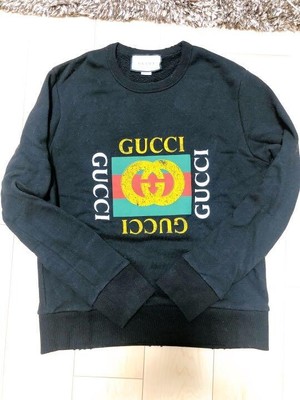 GUCCI Tops Sweatshirt Women Size XS Black vintage GG Logo | eBay