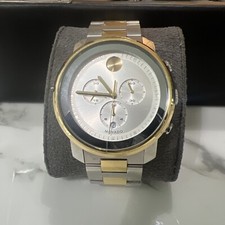 Movado 44mm Gold Saphire crystal Case with Two-Tone Silver  Gold.