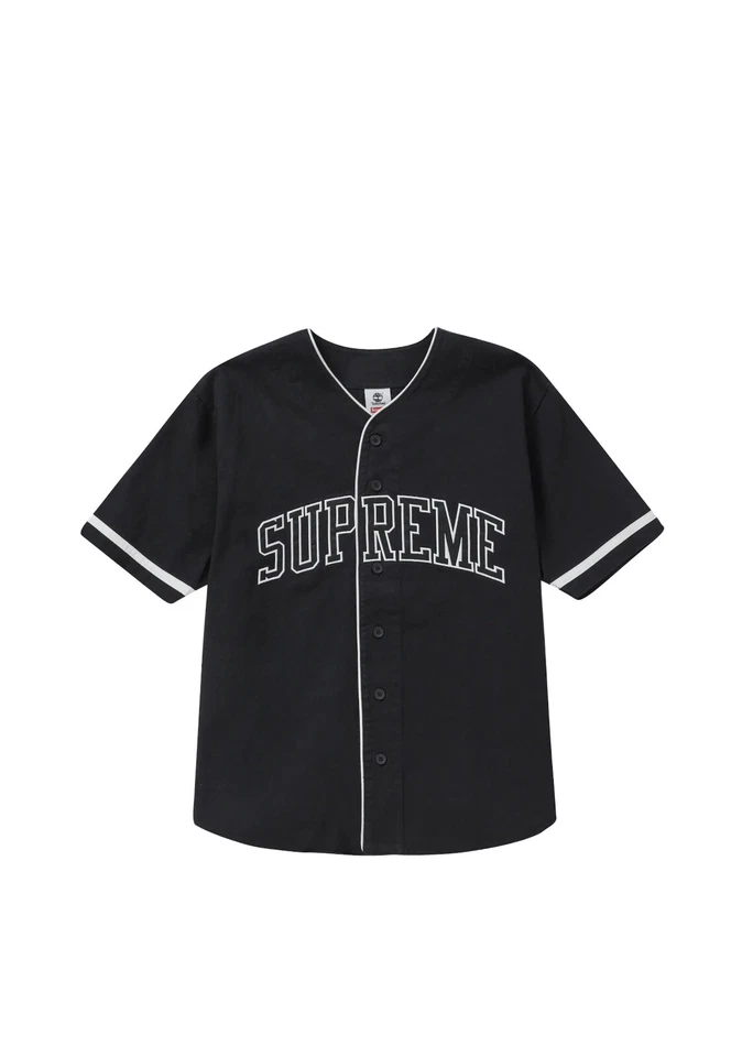 Size L - Supreme Timberland Black Baseball Jersey