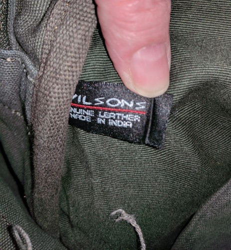 WILSONS UNISEX CUERO LONA MENSAJERO PORTÁTIL BOLSO DE TRABAJO NOCTURNO GRIS MARRÓN GRANDE - Imagen 11 de 11