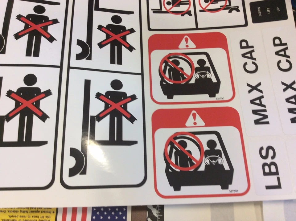 Toyota Forklift  Decal Kit detailed with safety decals  ( Light  GRAY) - Image 4 of 4