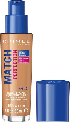 Rimmel Match Perfection Foundation LSF20, 102 Light Nude, 30 ml, kostenlose Lieferung  