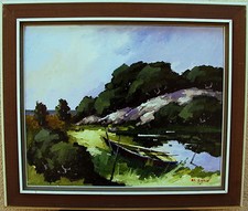  Sven-Erik Lund 1933-2008, Teichlandschaft mit Nachen, um 1960/70