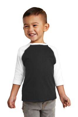 Rabbit Skins RS3330 Toddler 3/4 Sleeve Baseball Fine Jersey Crew Neck T-Shirt