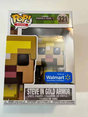 Funko Pop Games Mojang Minecraft #321 Steve in Gold Armor (Walmart Exclusive)