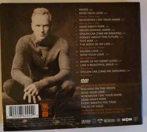 Sting - Sacred Love CD Deluxe Edition With DVD Digipak 2004 Very Good Condition - Picture 2 of 2