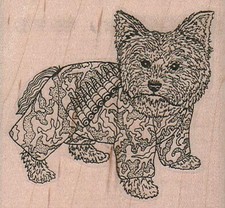 Armed Camo Dog Rubber Stamp 2 3/4 x 2 1/2", Cute Dog, Dog Stamp