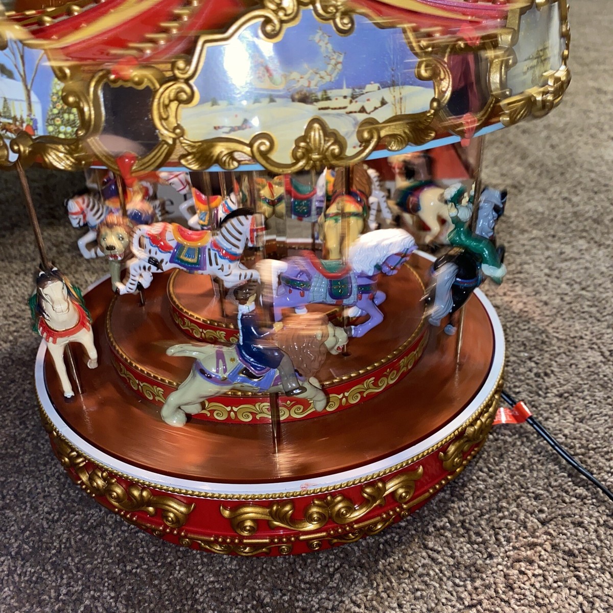 Mr. Christmas TRIPLE DECKER Musical Lighted CAROUSEL Carols