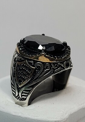 925 men silver ring with onyx