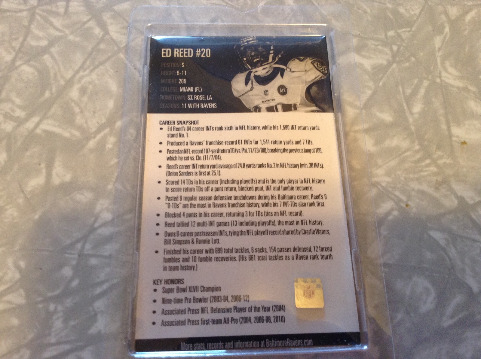 Ed Reed ring of honor smyth jeweler commemorative coin | eBay