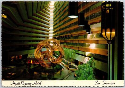 1990 Hyatt Regency Hotel San Francisco California Atrium & Lobby Posted Postcard