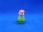 Vintage Fisher Price Little People Auburn Hair Girl Lime Green 1.75" Figure