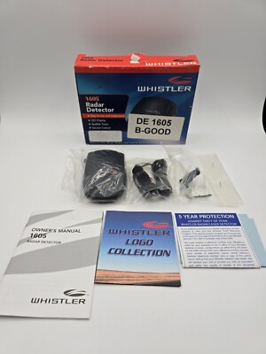 Whistler Radar Detector 1605 Series New With Box, Manual, Power Adapter, & Mount