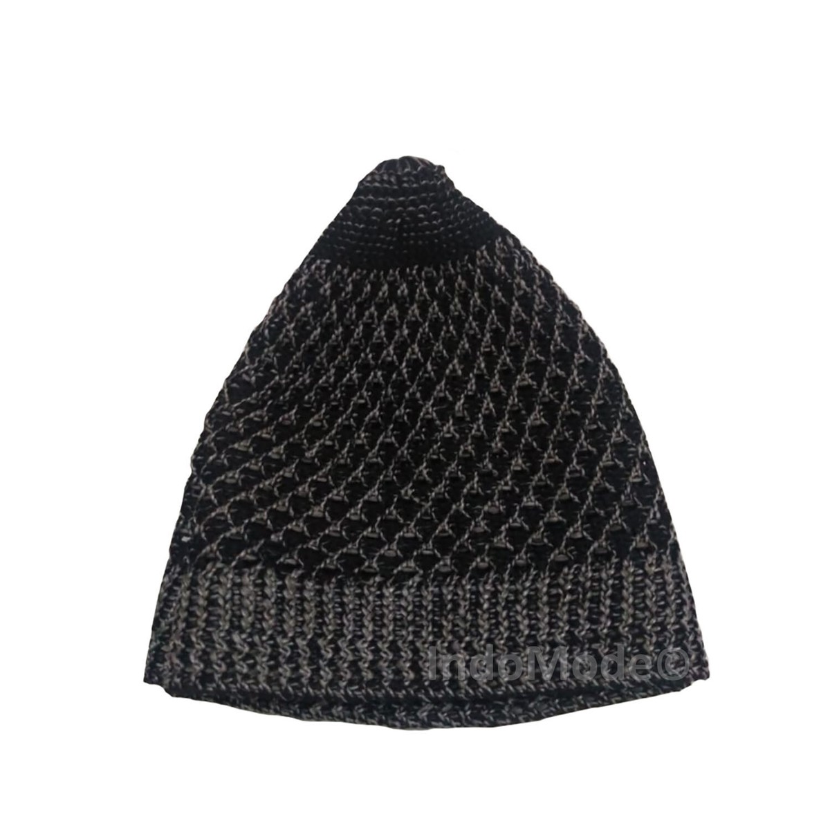 Set of White and Black Open-Weave Nylon Stretchy Kufi Hat