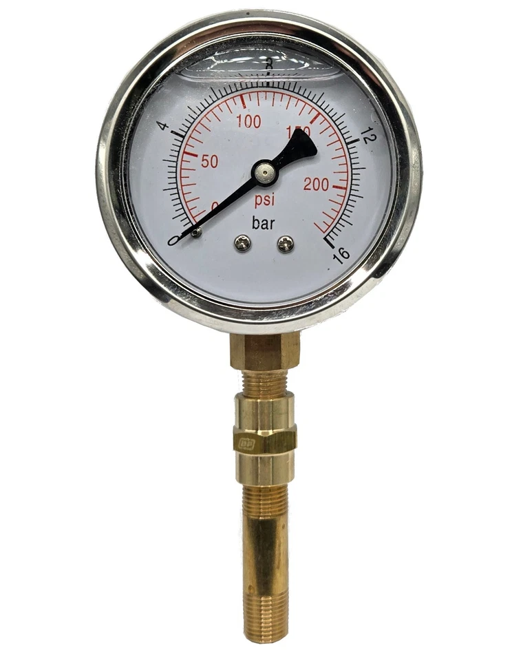 AMERICAN AIRLESS HA1180 Kerosene Heater Air Pressure Gauge ST002-01 2 1/2" Face Glycerin Filled