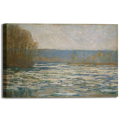 Monet Eis an der Seine Design Bild Druck Leinwand Gemälde Rahmen Wohnkultur