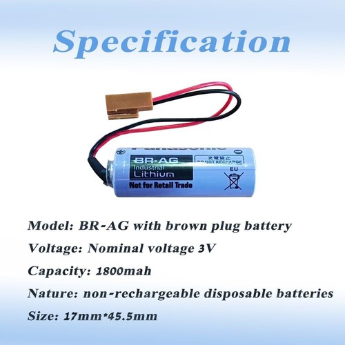 25X BR-AG 3V 1800mAh Batteria PLC Batteria CNC Batteria Non Ricaricabile con Spina. - Foto 2 di 6