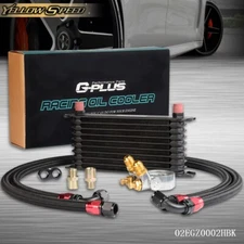 10 Row Thermostat Adaptor Engine Oil Cooler Kit+2 * Oil Lines Fit For Universal