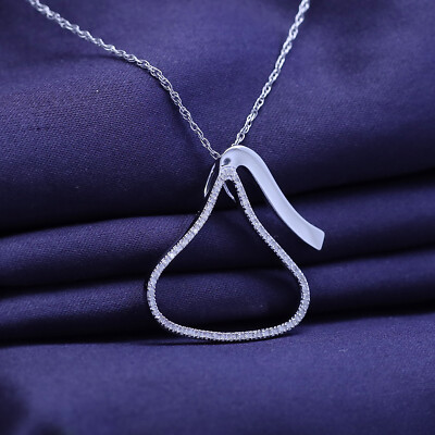 1/5ct Natural Diamond Hershey'S Kiss Outline Pendant 18