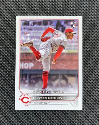 2022 Topps Update Hunter Greene Missing Topps Logo Foil Error SP SSP RC #US267