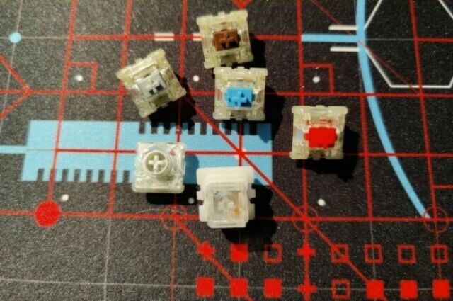 Cherry Switches Red Brown Blue Silver Low Profile Silver and Viola/Cherry MV
