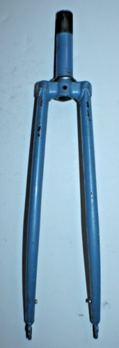Vintage 700c Road Bike Fork 1" Threaded 115mm Blue Touring Steel USA Shipping - Picture 2 of 17