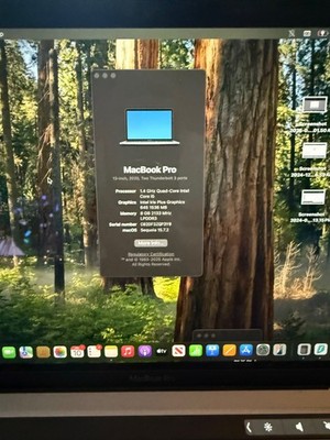Apple MacBook Pro Touch Bar 2020 13'' Laptop 256GB SSD 8GB RAM Space Grey
