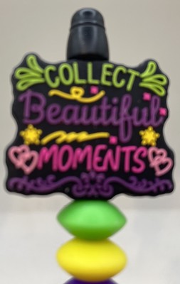 Beaded Pen,  collect Beautiful Moments  Sign On Multiple Colored Beads Black Pen