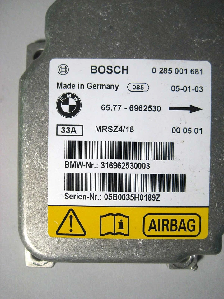 Controlador módulo sensor airbag bmw e46 serie 3 x5 srs 6912755 fabricante de equipos originales usado Foto 2 de 3