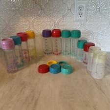 Playtex Evenflo Drop In Nurser Baby Bottles Lot Bottles Caps Rings VTG