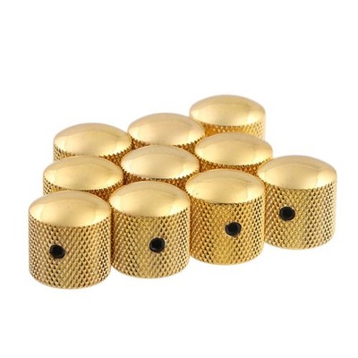 10x Meta Knob Volume Tone Control Knobs F Electric Guitar Bass Screw Type Gold *